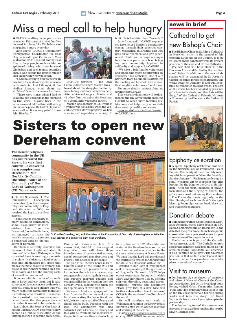 Feb 2018 edition of the Catholic East Anglia - Page 