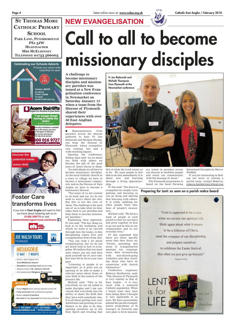 Feb 2018 edition of the Catholic East Anglia - Page 