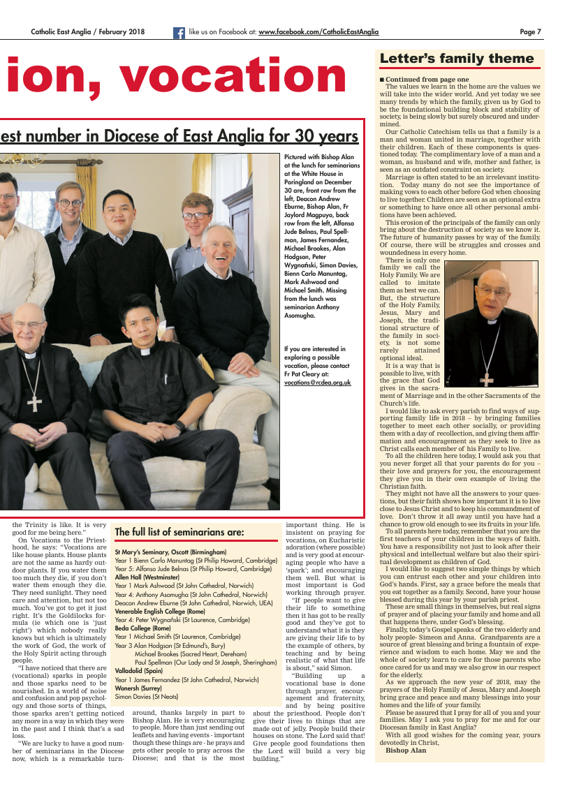 Feb 2018 edition of the Catholic East Anglia - Page 