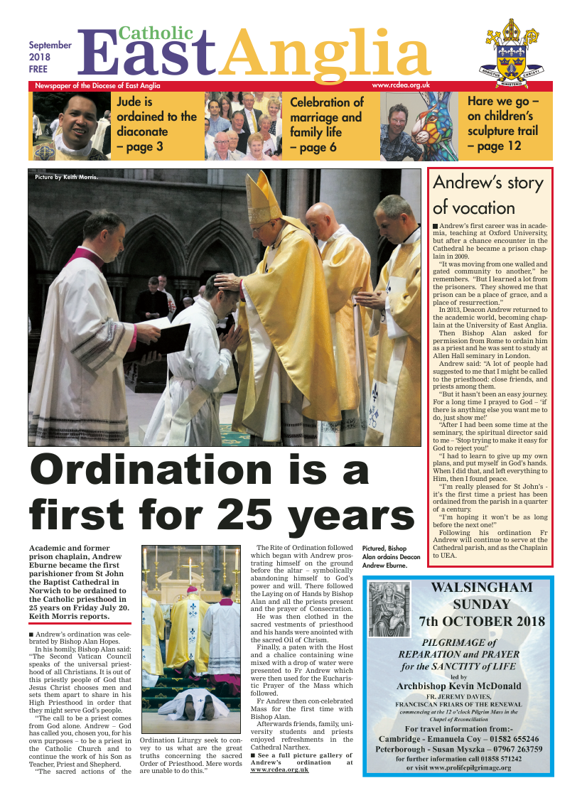 Sept 2018 edition of the Catholic East Anglia - Page 