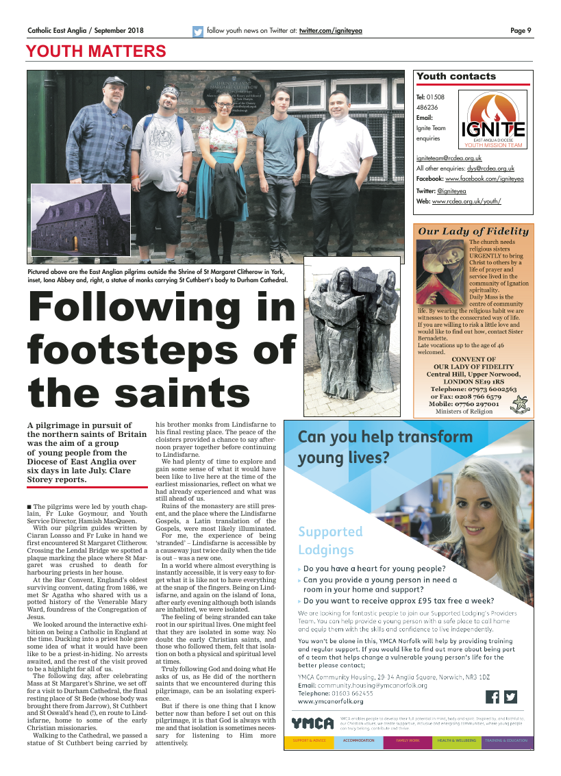 Sept 2018 edition of the Catholic East Anglia - Page 