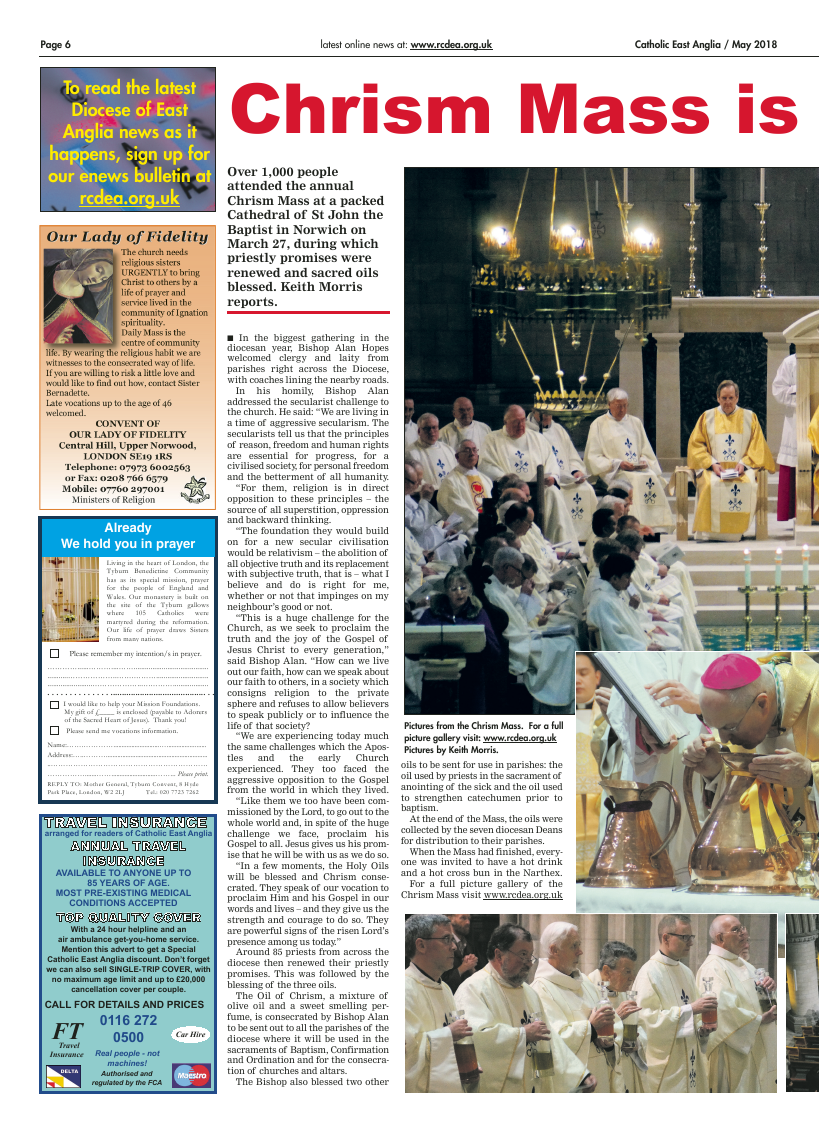 May 2018 edition of the Catholic East Anglia - Page 