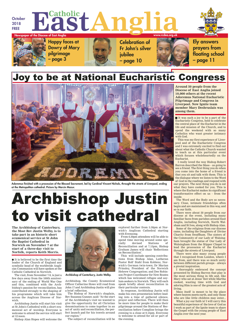 Oct 2018 edition of the Catholic East Anglia - Page 