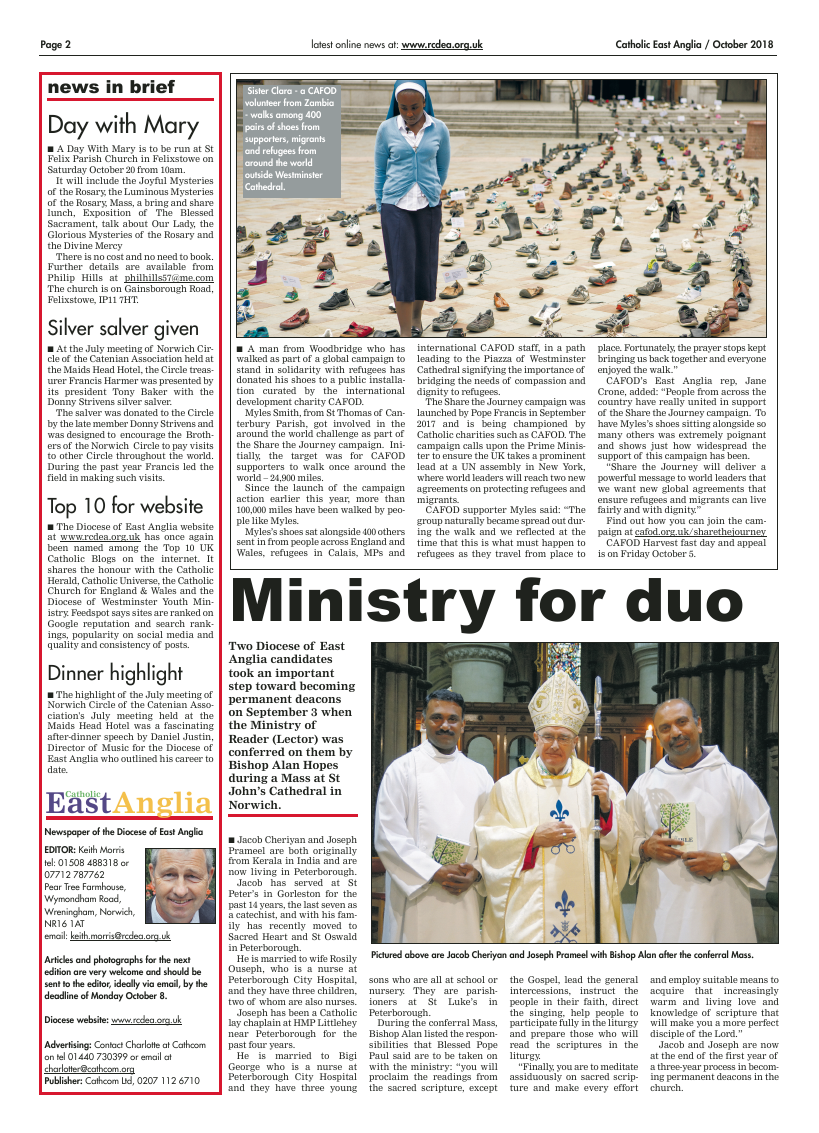 Oct 2018 edition of the Catholic East Anglia - Page 