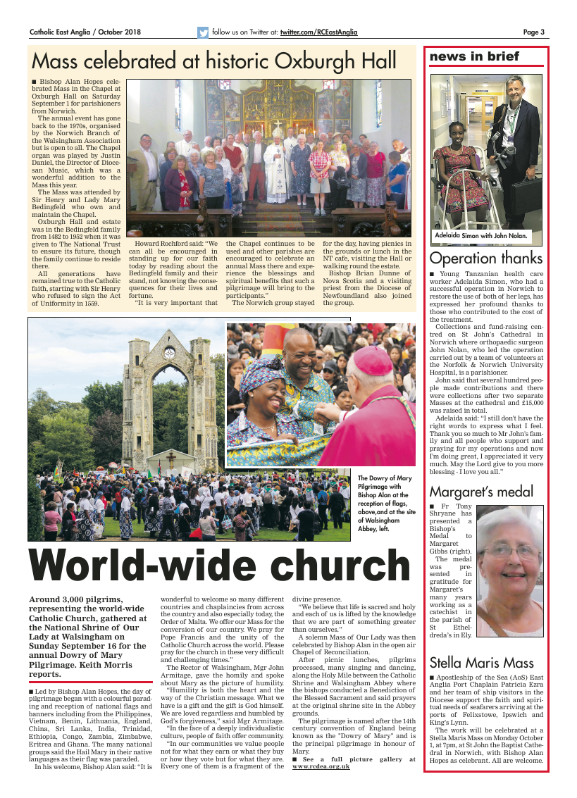 Oct 2018 edition of the Catholic East Anglia - Page 