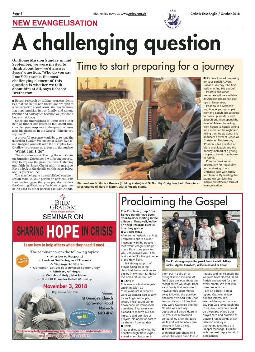 Oct 2018 edition of the Catholic East Anglia - Page 