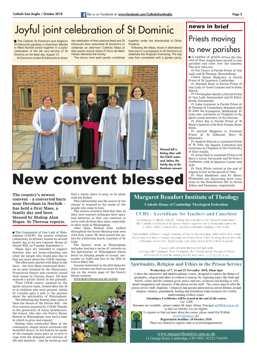 Oct 2018 edition of the Catholic East Anglia - Page 