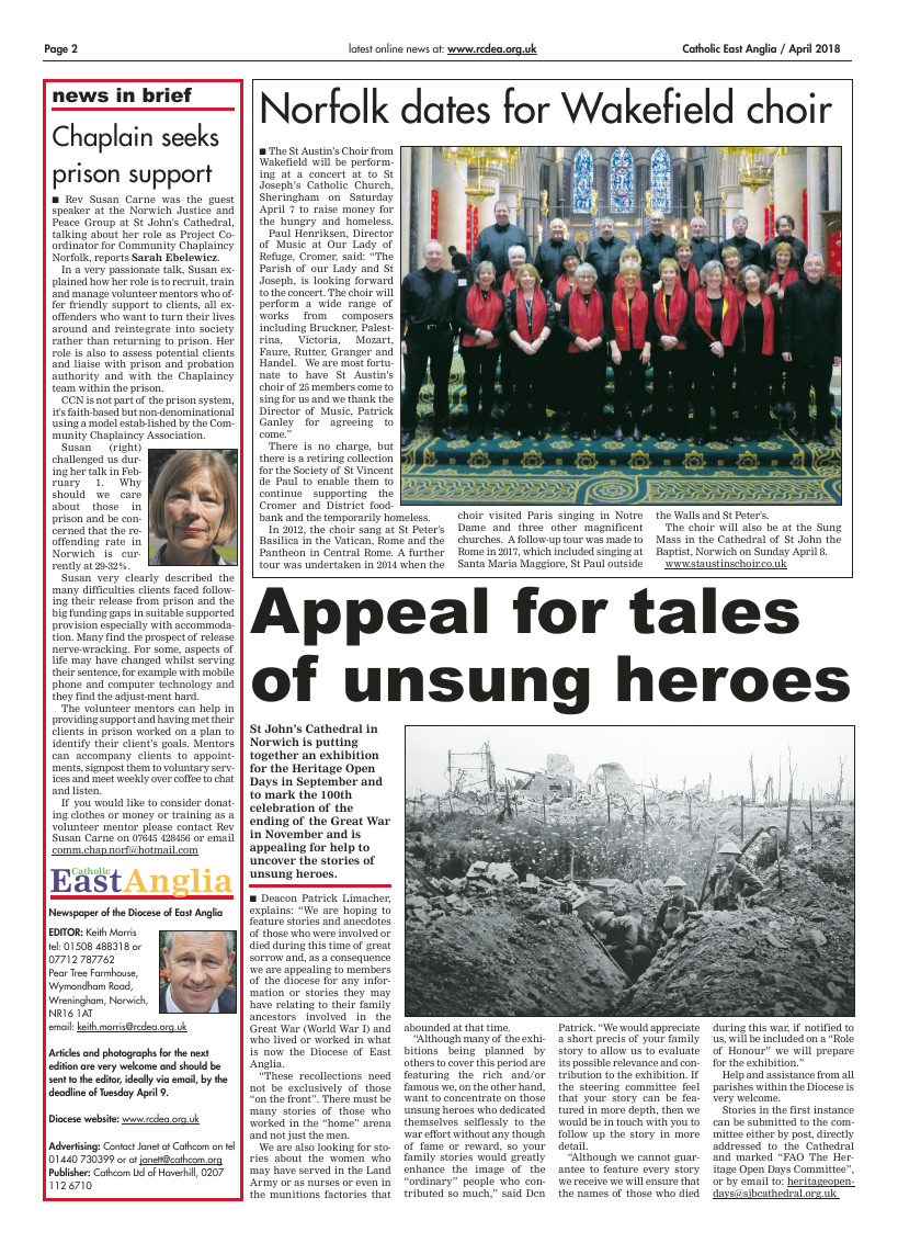 Apr 2018 edition of the Catholic East Anglia - Page 