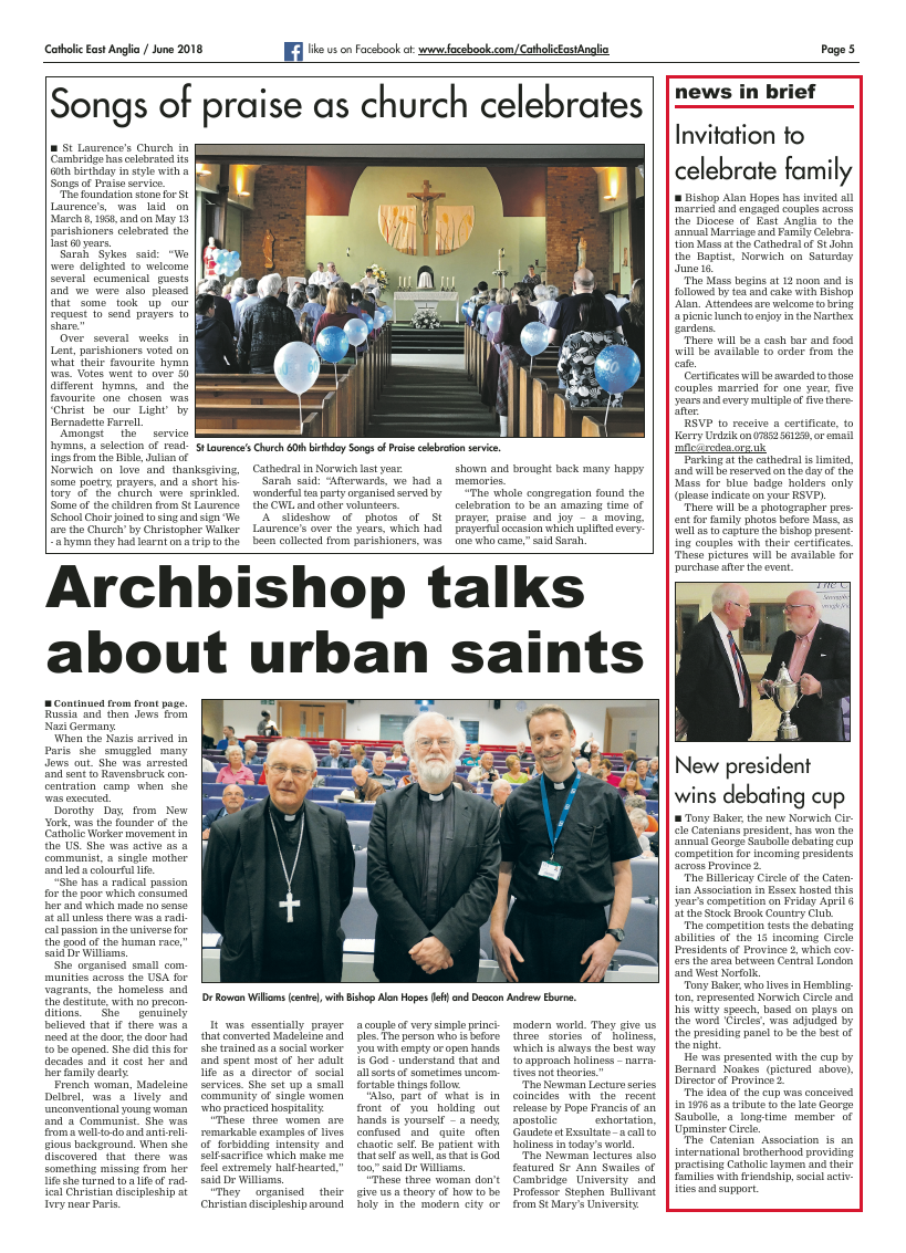 Jun 2018 edition of the Catholic East Anglia - Page 