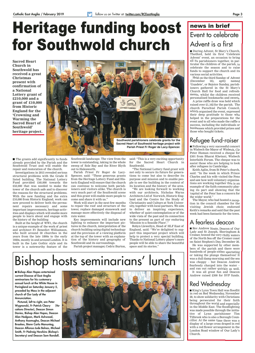 Feb 2019 edition of the Catholic East Anglia - Page 