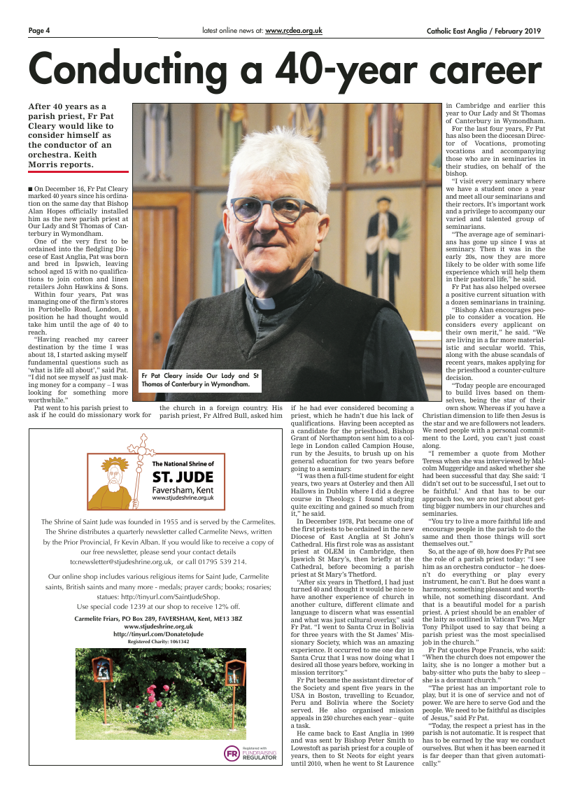 Feb 2019 edition of the Catholic East Anglia - Page 