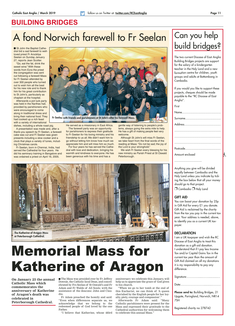 Mar 2019 edition of the Catholic East Anglia