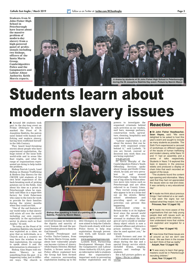 Mar 2019 edition of the Catholic East Anglia