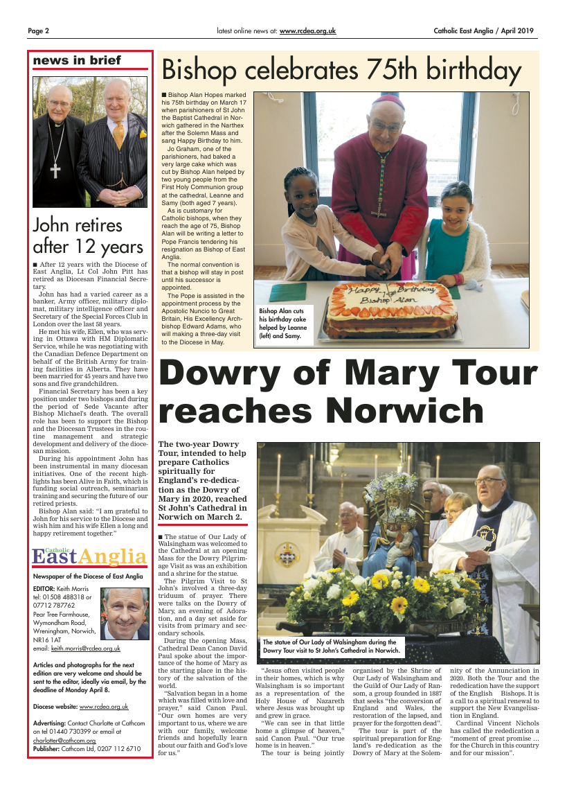 Apr 2019 edition of the Catholic East Anglia - Page 