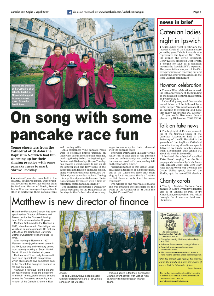 Apr 2019 edition of the Catholic East Anglia - Page 