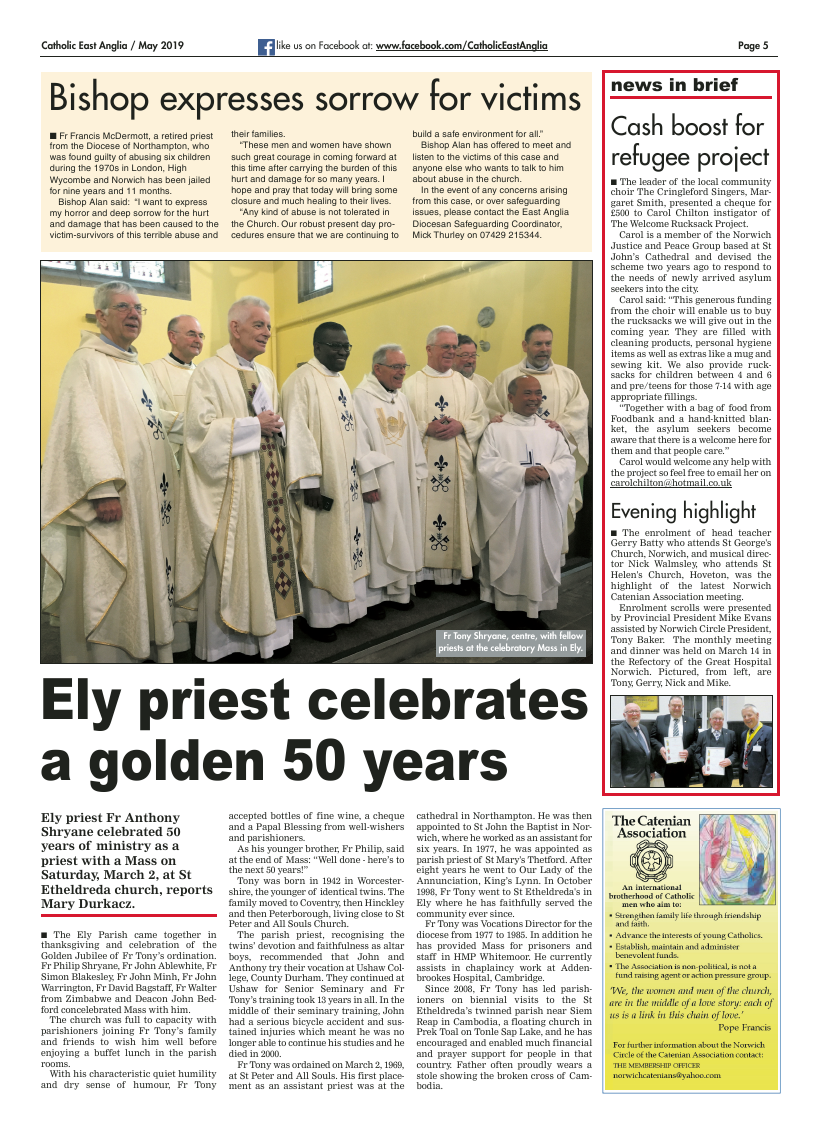 May 2019 edition of the Catholic East Anglia - Page 