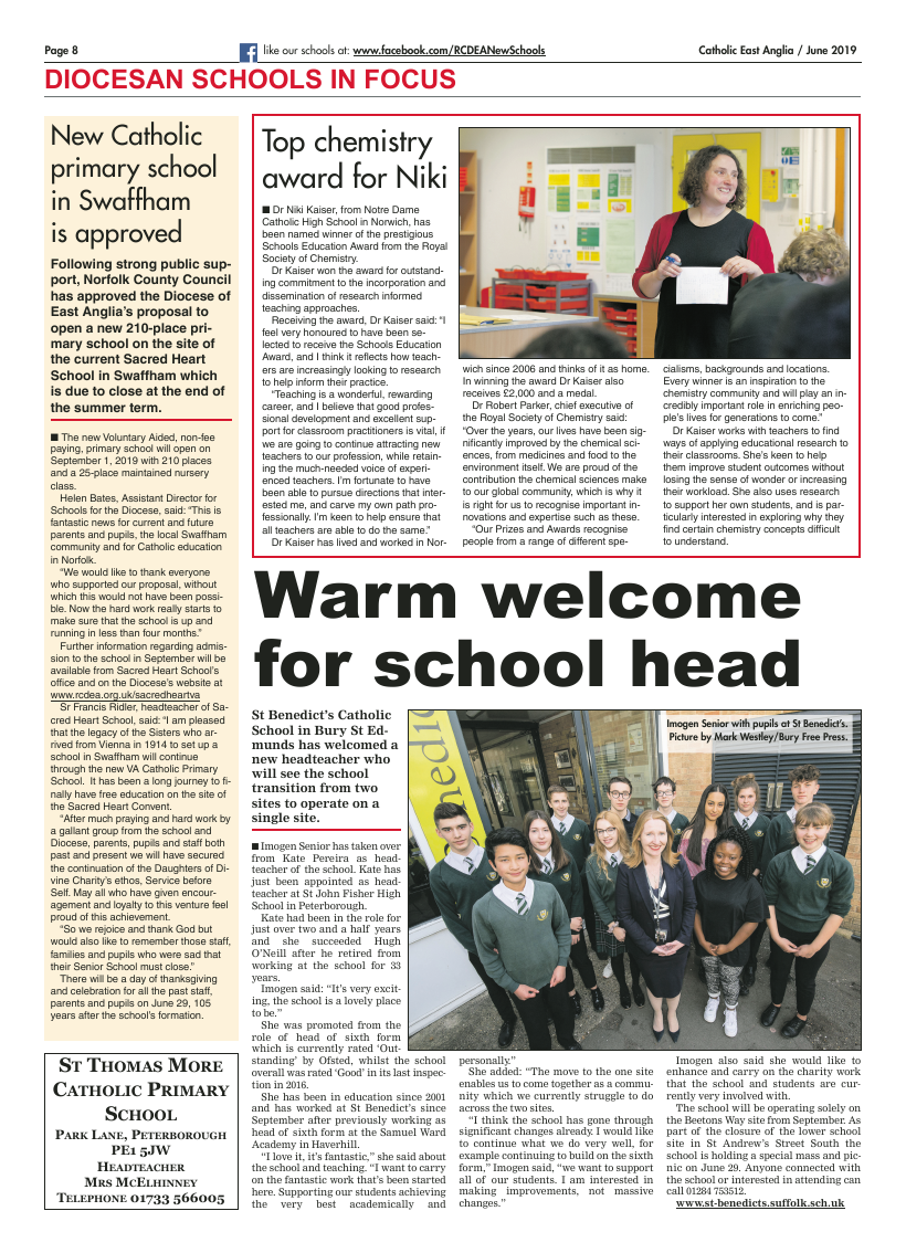 Jun 2019 edition of the Catholic East Anglia