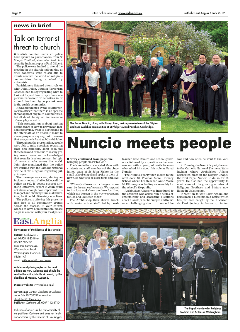 July 2019 edition of the Catholic East Anglia - Page 