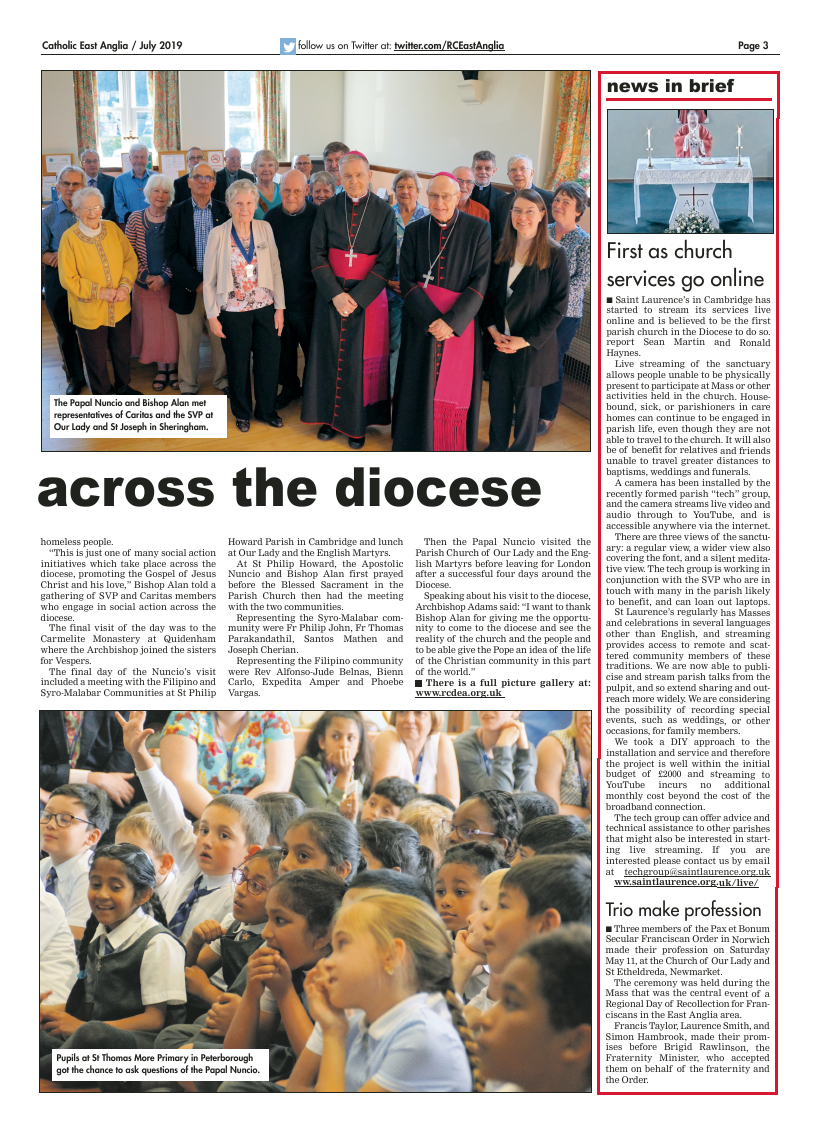 July 2019 edition of the Catholic East Anglia - Page 