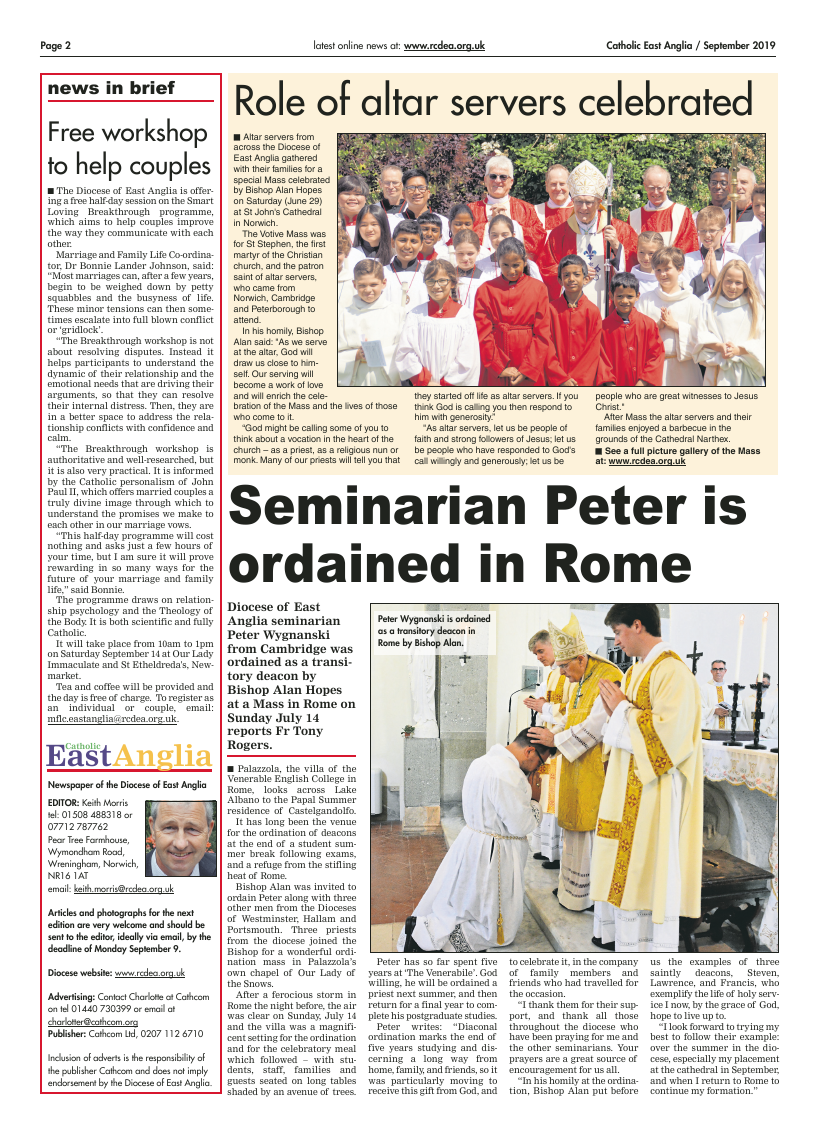 Sept 2019 edition of the Catholic East Anglia - Page 