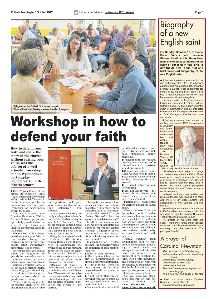 Oct 2019 edition of the Catholic East Anglia - Page 