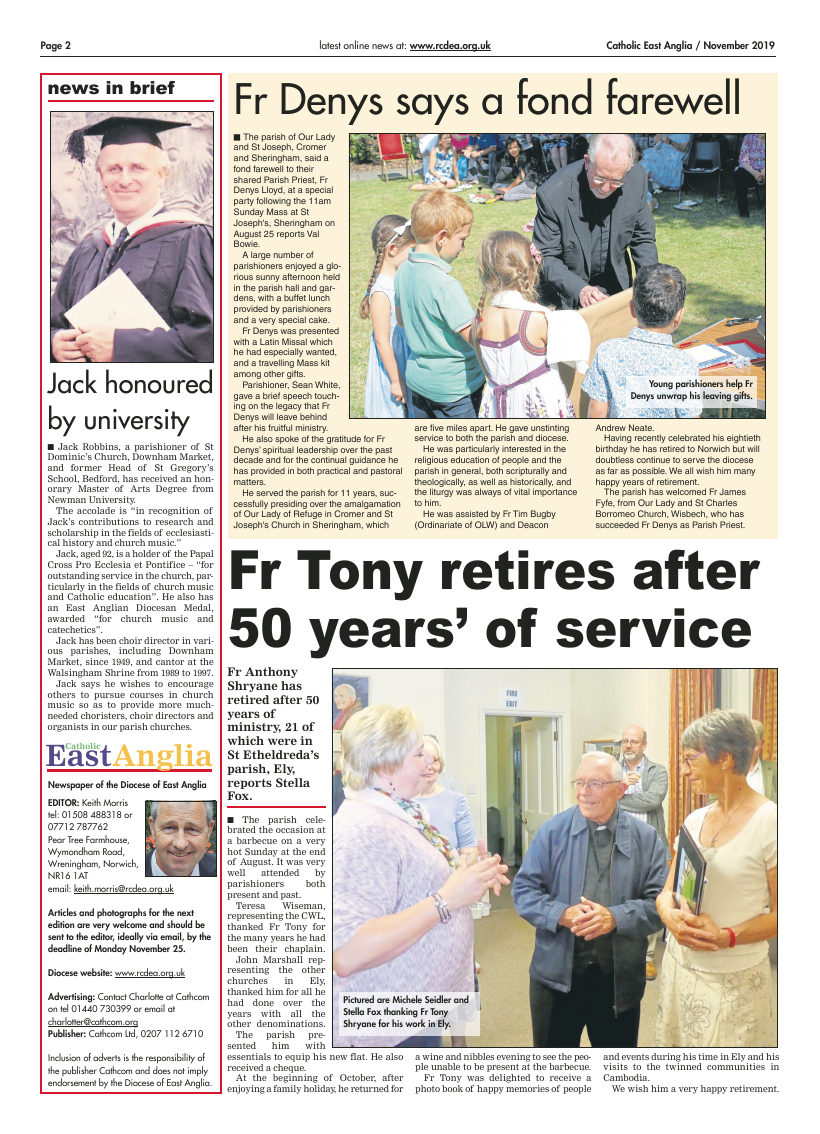 Nov 2019 edition of the Catholic East Anglia - Page 