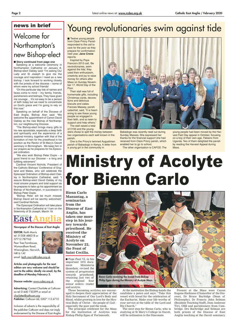 Feb 2020 edition of the Catholic East Anglia