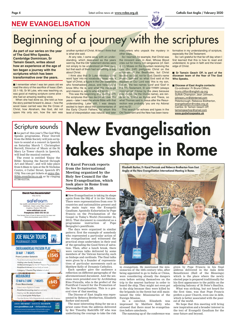 Feb 2020 edition of the Catholic East Anglia