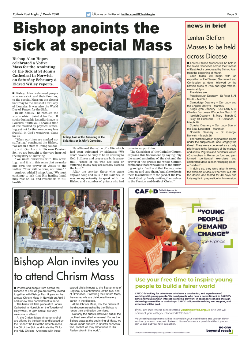 Mar 2020 edition of the Catholic East Anglia