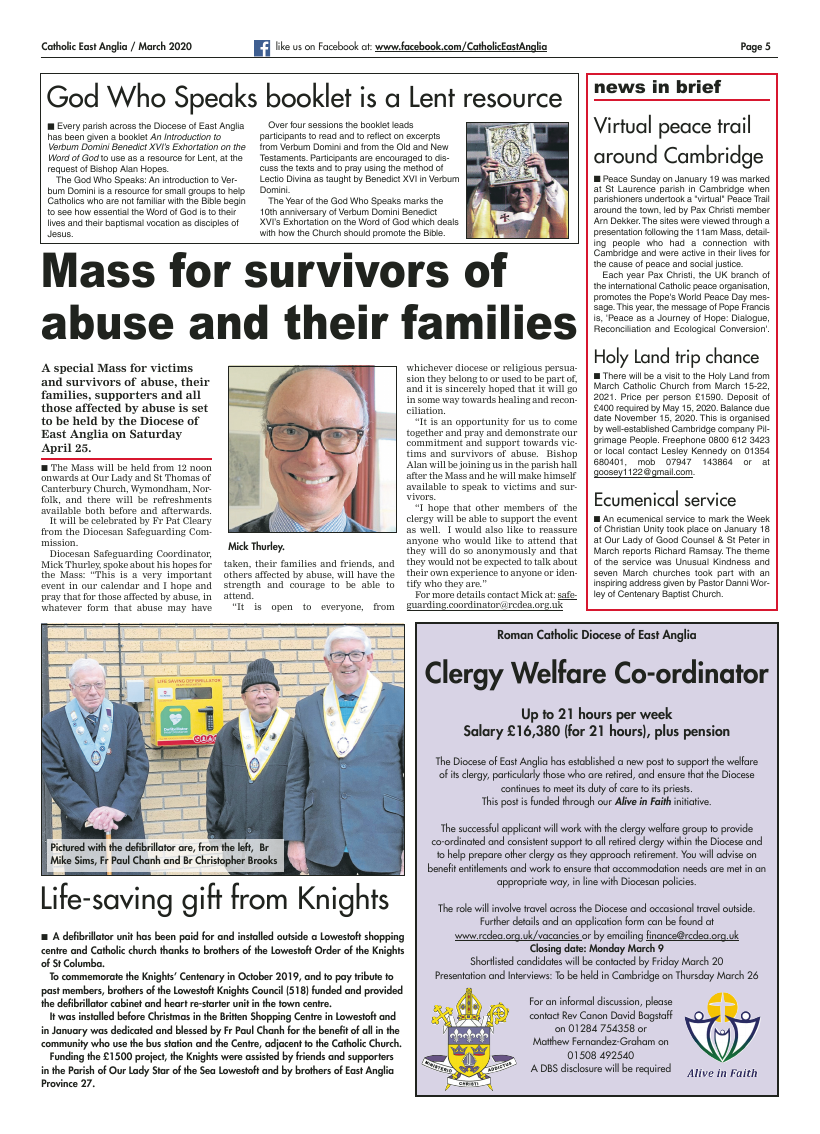 Mar 2020 edition of the Catholic East Anglia