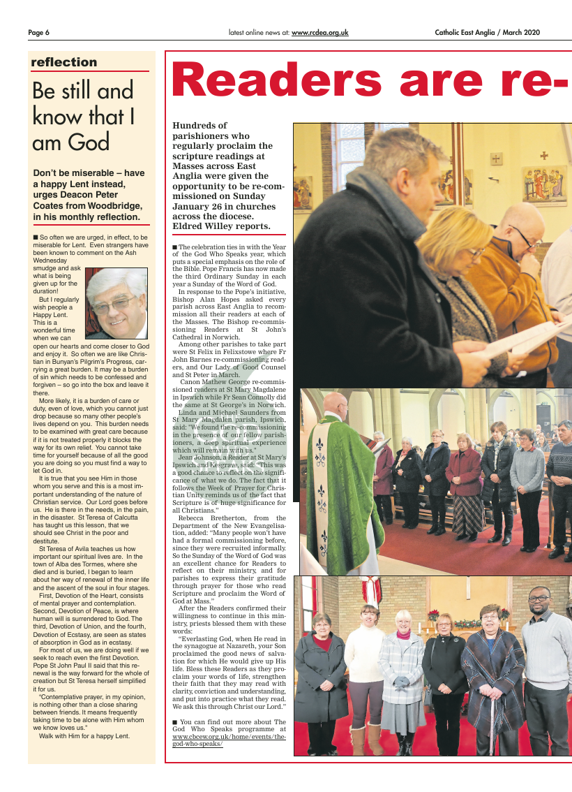 Mar 2020 edition of the Catholic East Anglia