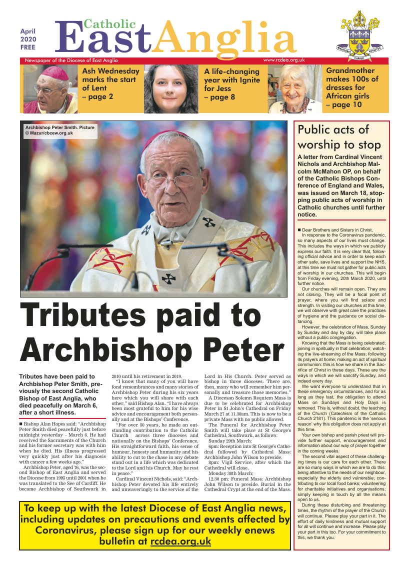 Apr 2020 edition of the Catholic East Anglia