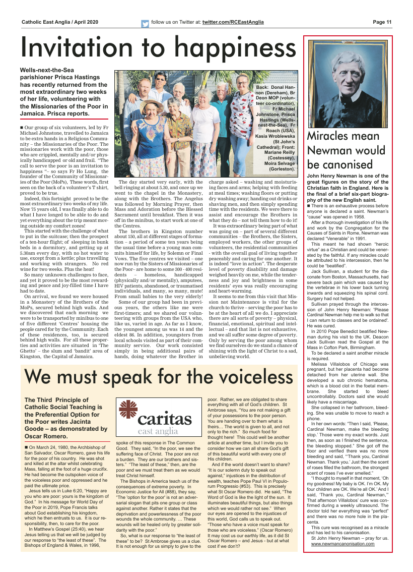 Apr 2020 edition of the Catholic East Anglia