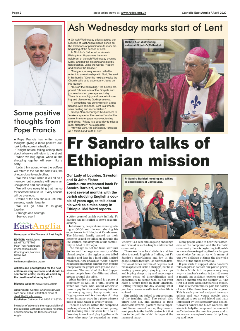 Apr 2020 edition of the Catholic East Anglia