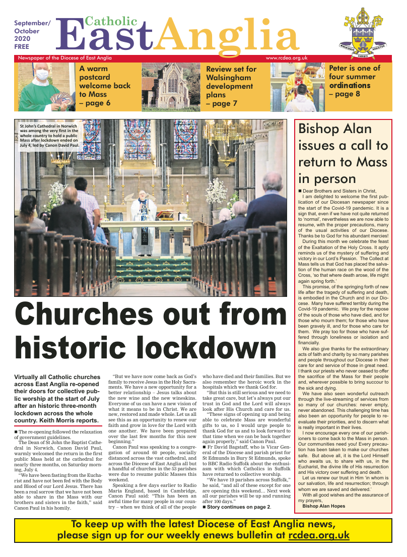 Sept 2020 edition of the Catholic East Anglia