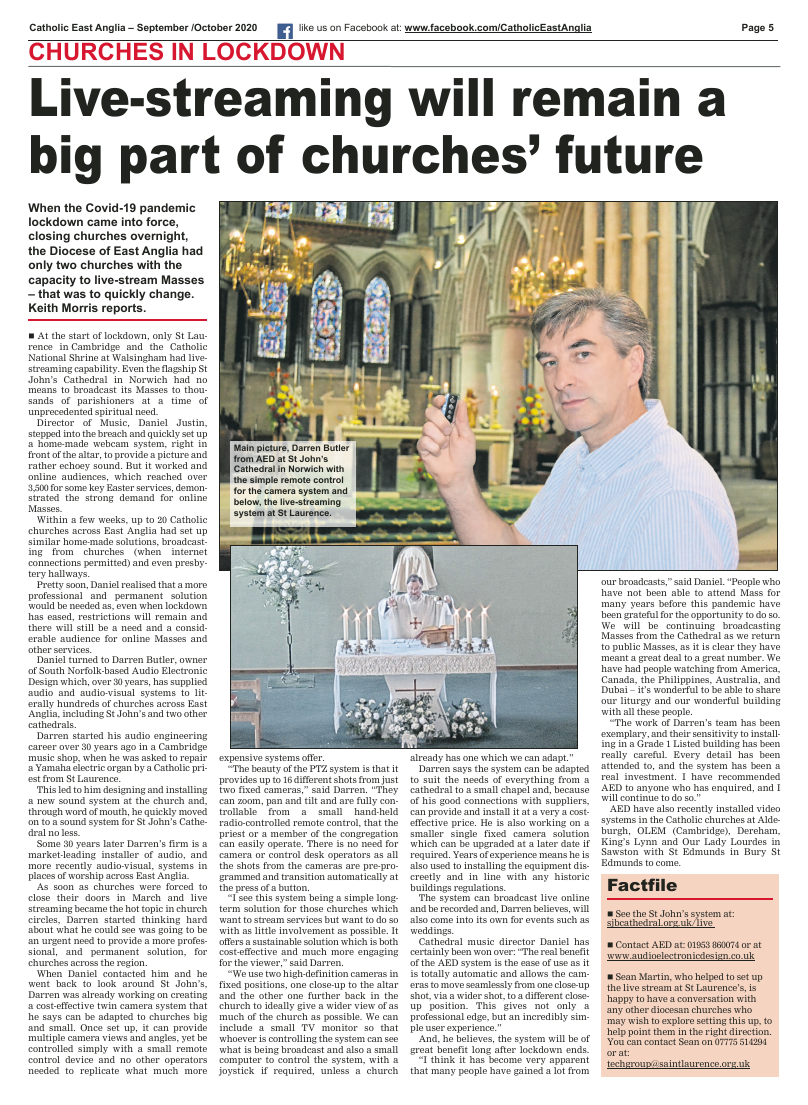 Sept 2020 edition of the Catholic East Anglia