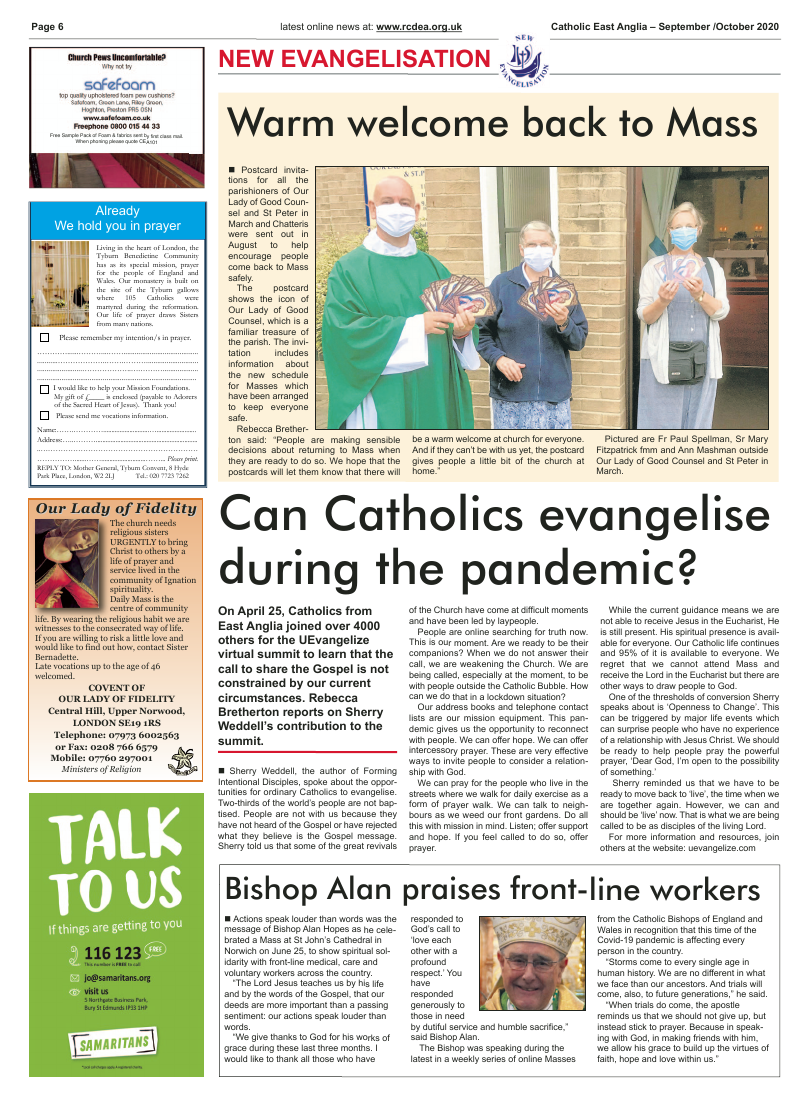 Sept 2020 edition of the Catholic East Anglia