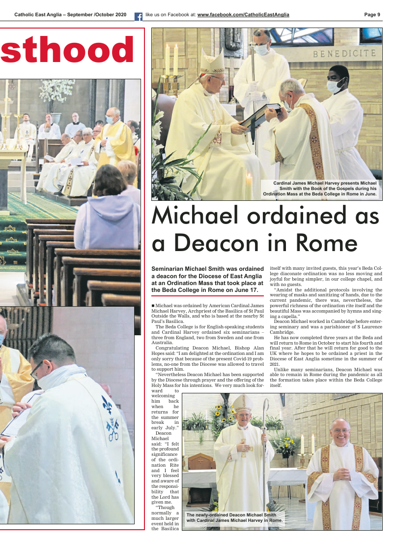 Sept 2020 edition of the Catholic East Anglia