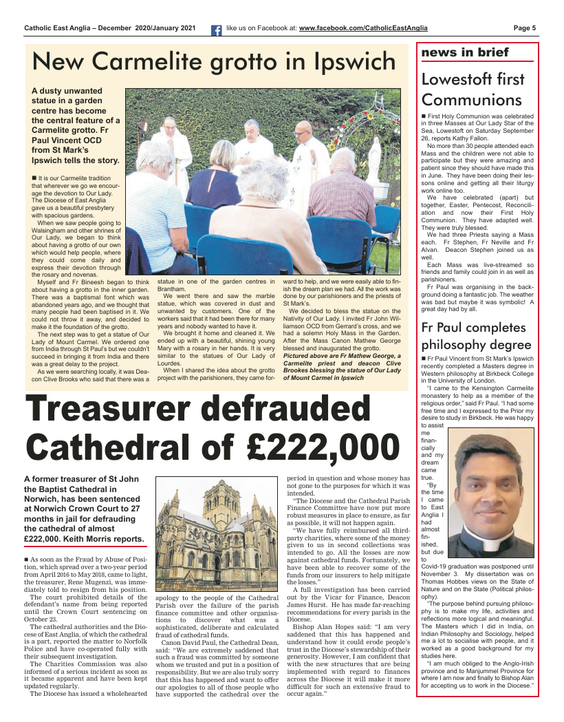 Dec 2020 edition of the Catholic East Anglia