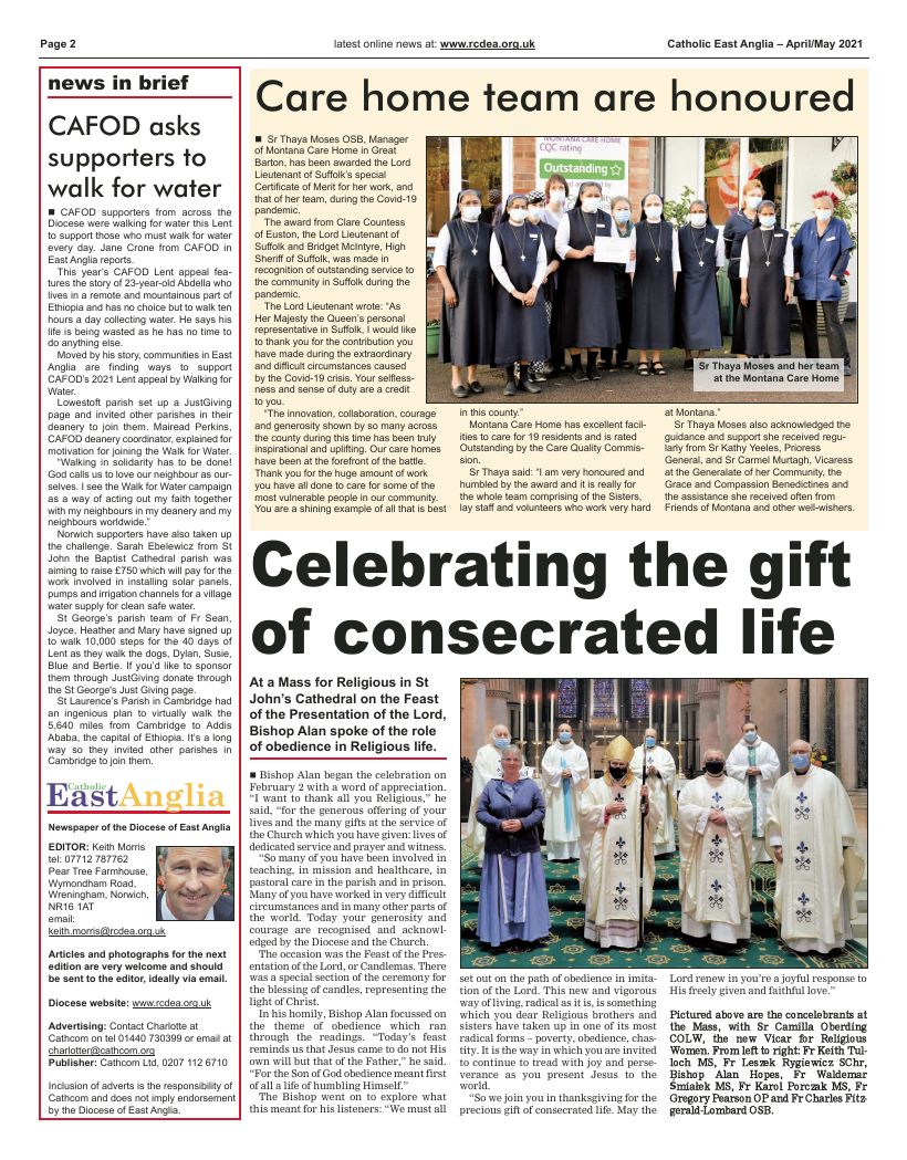 Apr 2021 edition of the Catholic East Anglia