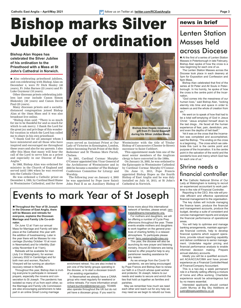 Apr 2021 edition of the Catholic East Anglia