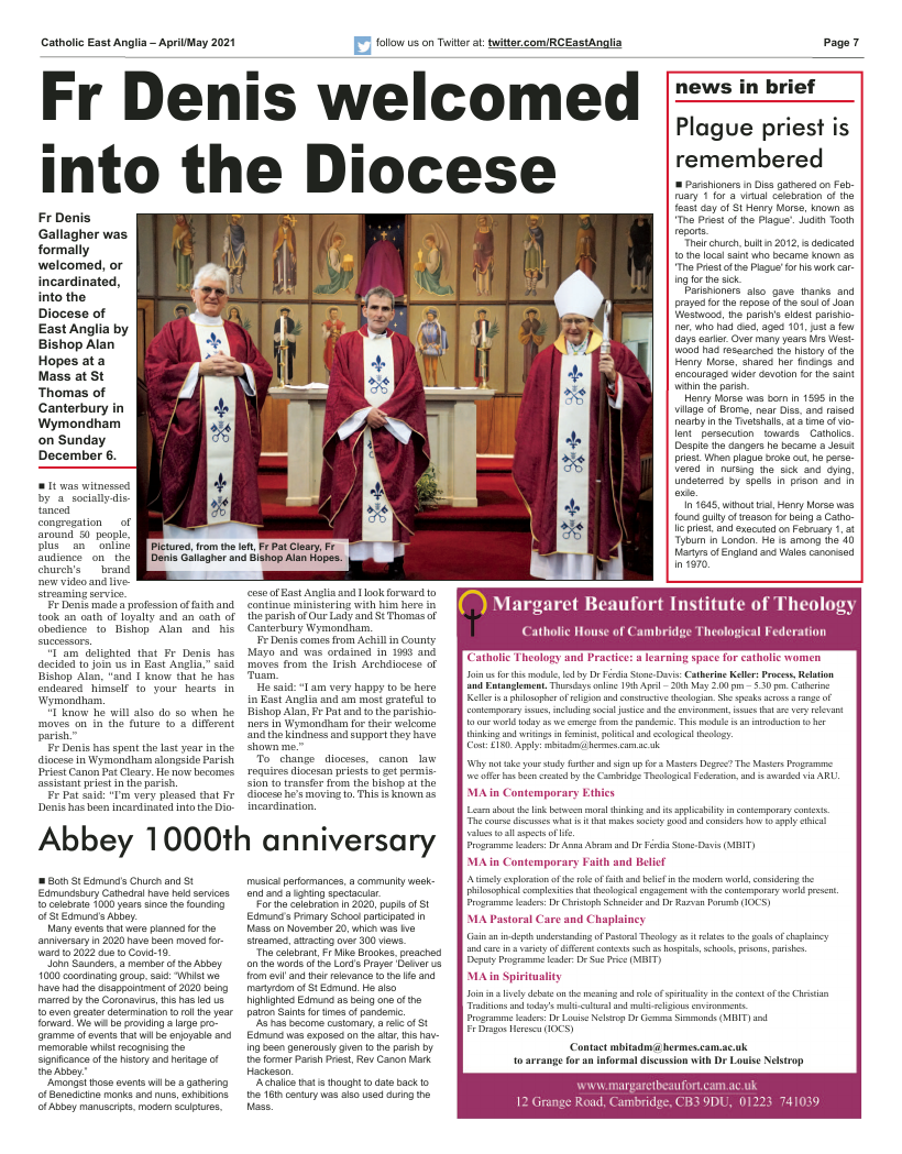 Apr 2021 edition of the Catholic East Anglia
