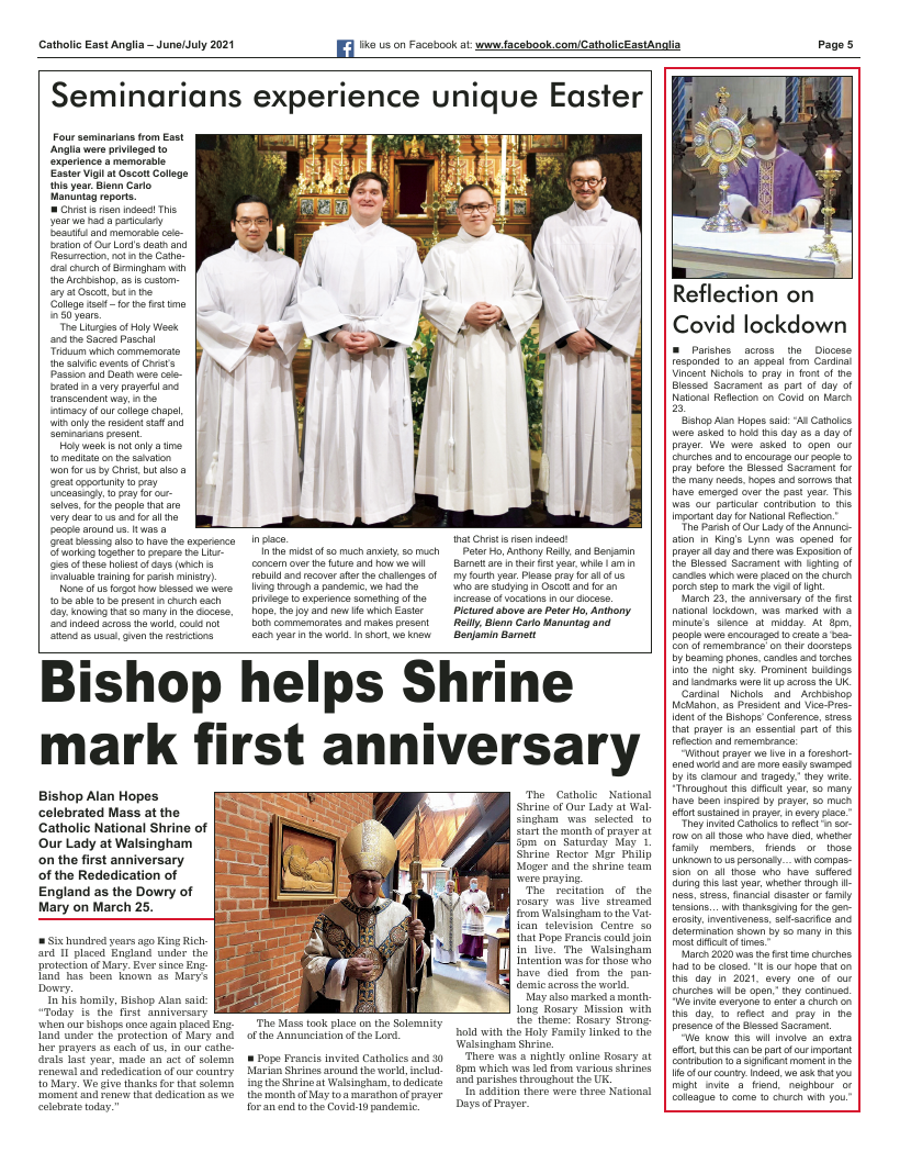 Jun 2021 edition of the Catholic East Anglia