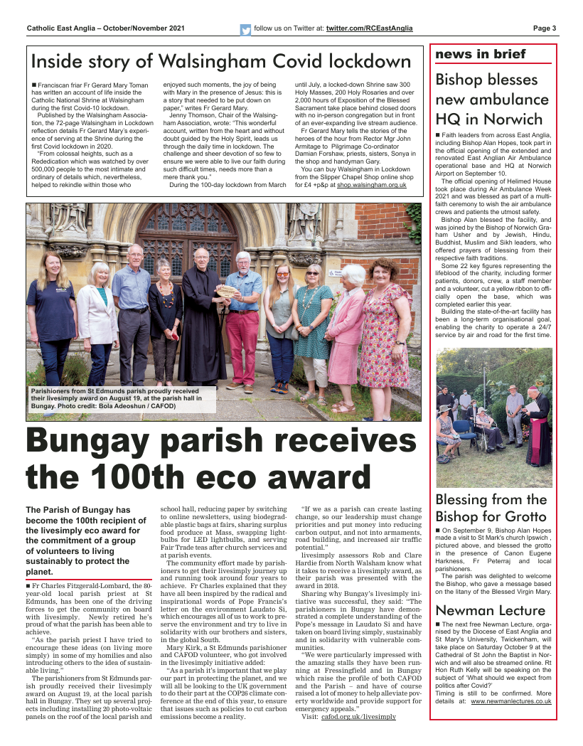 Sep/Oct 2021 edition of the Catholic East Anglia