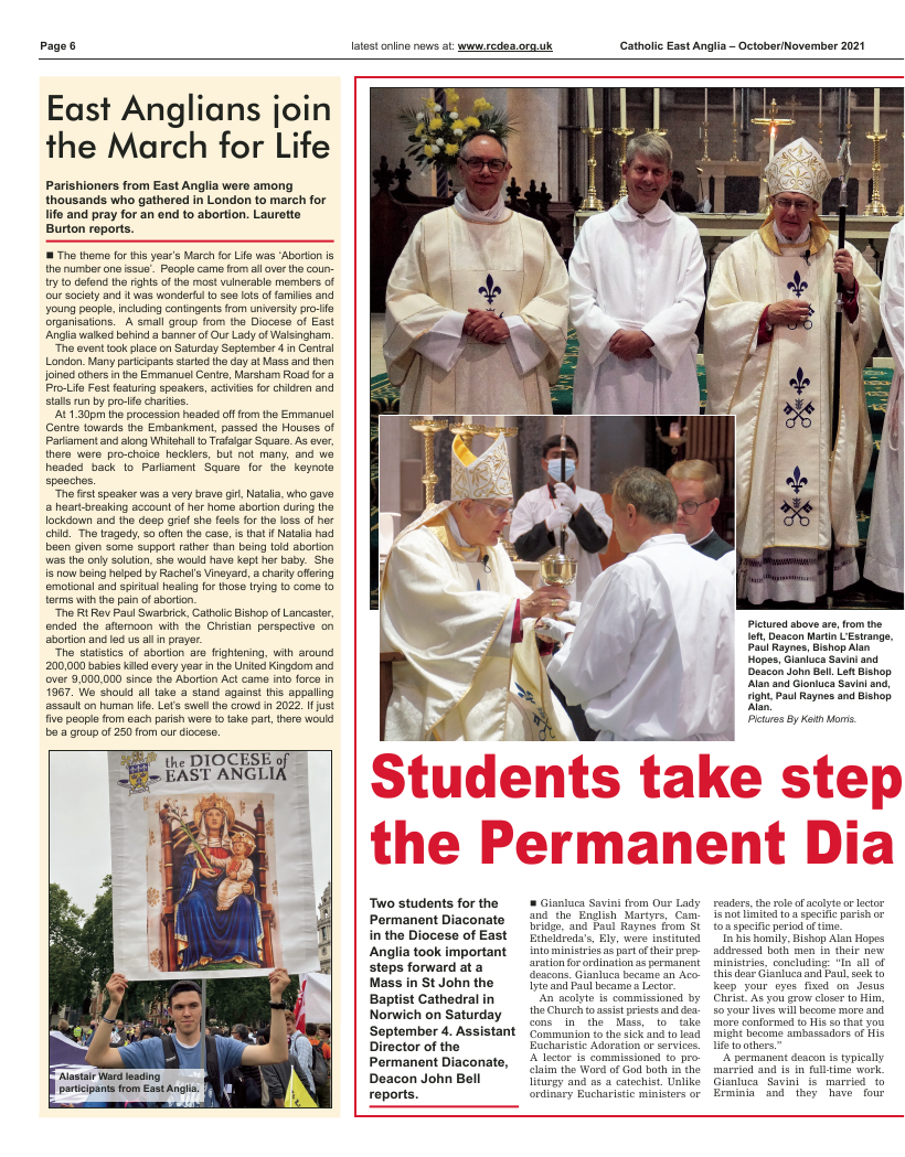 Sep/Oct 2021 edition of the Catholic East Anglia