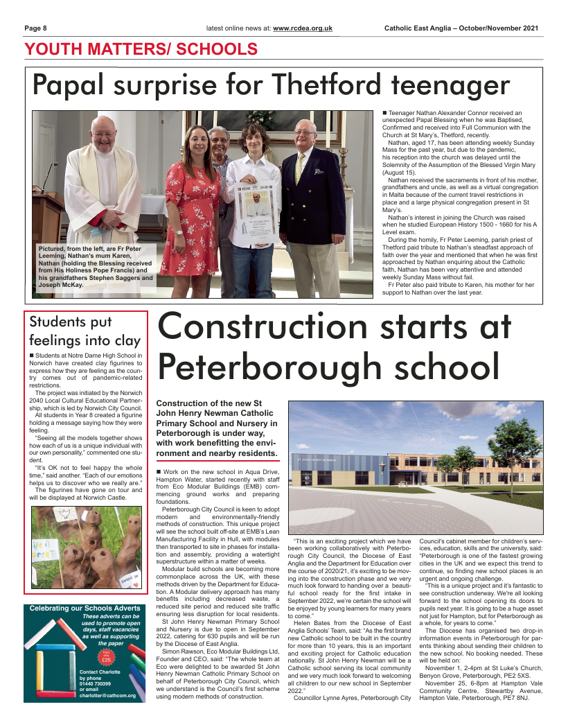 Sep/Oct 2021 edition of the Catholic East Anglia