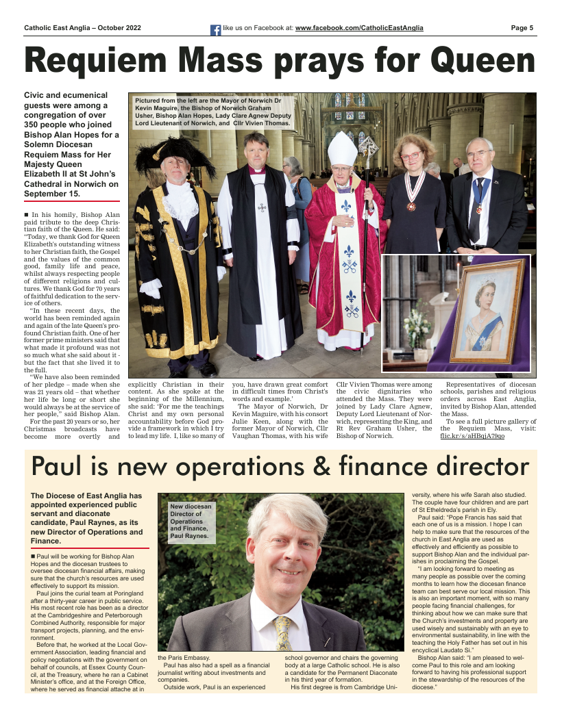 Oct 2022 edition of the Catholic East Anglia