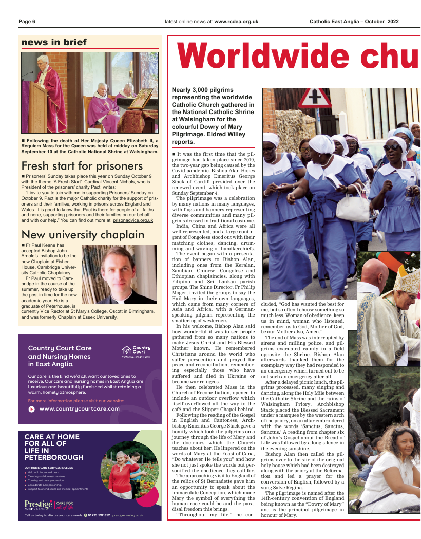 Oct 2022 edition of the Catholic East Anglia