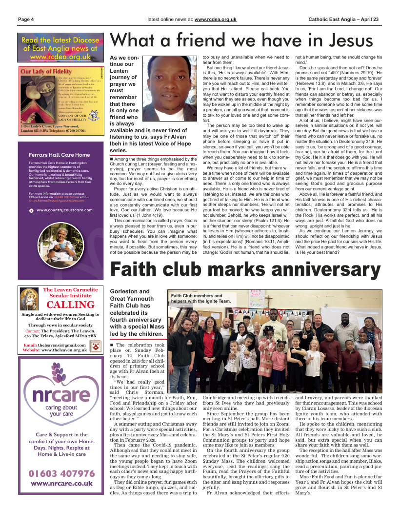 Apr 2023 edition of the Catholic East Anglia