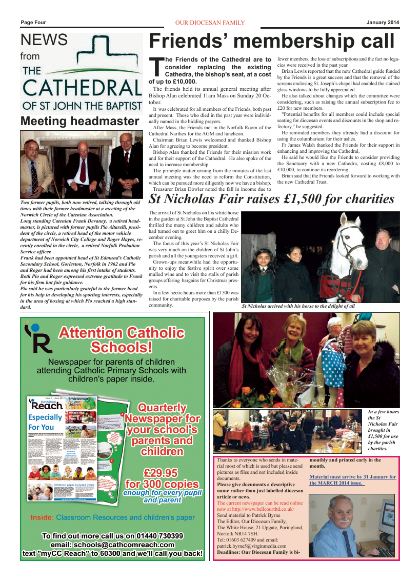 Jan 2014 edition of the Our Diocesan Family - East Anglia